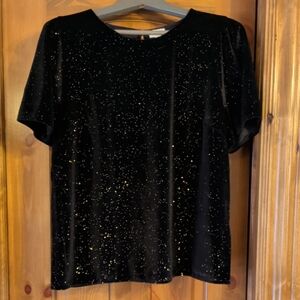 J. Crew Black Top with Gold Accents